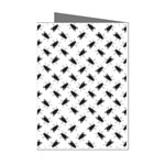 Fly Phot Motif Seamless Black And White Pattern Mini Greeting Cards (Pkg of 8)