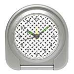 Fly Phot Motif Seamless Black And White Pattern Travel Alarm Clock