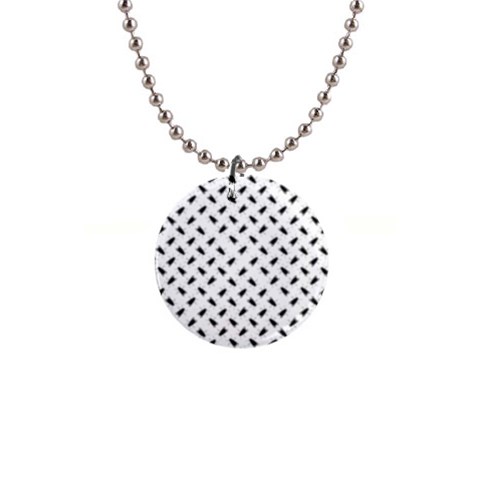 Fly Phot Motif Seamless Black And White Pattern 1  Button Necklace from ArtsNow.com Front