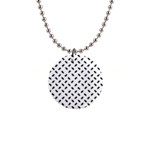 Fly Phot Motif Seamless Black And White Pattern 1  Button Necklace