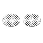 Fly Phot Motif Seamless Black And White Pattern Cufflinks (Oval)