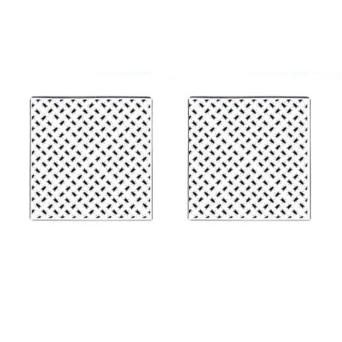 Fly Phot Motif Seamless Black And White Pattern Cufflinks (Square) from ArtsNow.com Front(Pair)