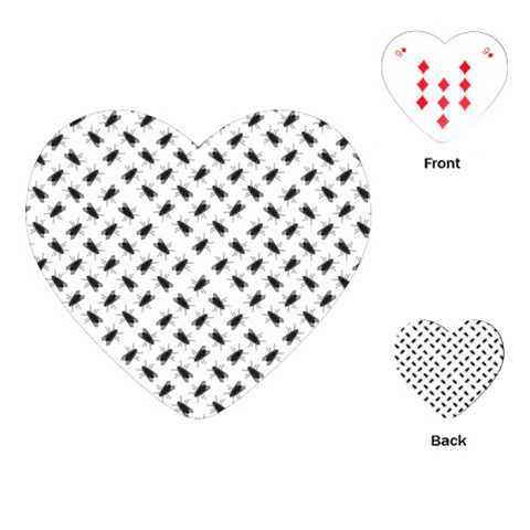 Fly Phot Motif Seamless Black And White Pattern Playing Cards Single Design (Heart) from ArtsNow.com Front