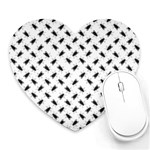 Fly Phot Motif Seamless Black And White Pattern Heart Mousepad