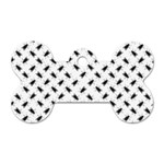 Fly Phot Motif Seamless Black And White Pattern Dog Tag Bone (One Side)