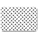 Fly Phot Motif Seamless Black And White Pattern Large Doormat