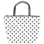 Fly Phot Motif Seamless Black And White Pattern Bucket Bag