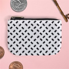 Fly Phot Motif Seamless Black And White Pattern Mini Coin Purse from ArtsNow.com Front