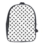 Fly Phot Motif Seamless Black And White Pattern School Bag (Large)