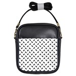 Fly Phot Motif Seamless Black And White Pattern Girls Sling Bag