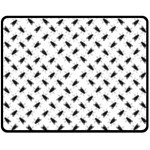 Fly Phot Motif Seamless Black And White Pattern Fleece Blanket (Medium)