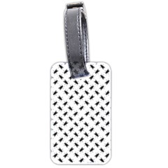 Fly Phot Motif Seamless Black And White Pattern Luggage Tag (two sides) from ArtsNow.com Front