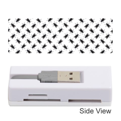 Fly Phot Motif Seamless Black And White Pattern Memory Card Reader (Stick) from ArtsNow.com Front