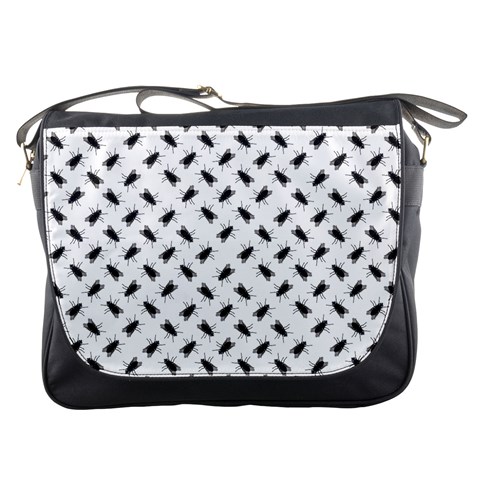 Fly Phot Motif Seamless Black And White Pattern Messenger Bag from ArtsNow.com Front