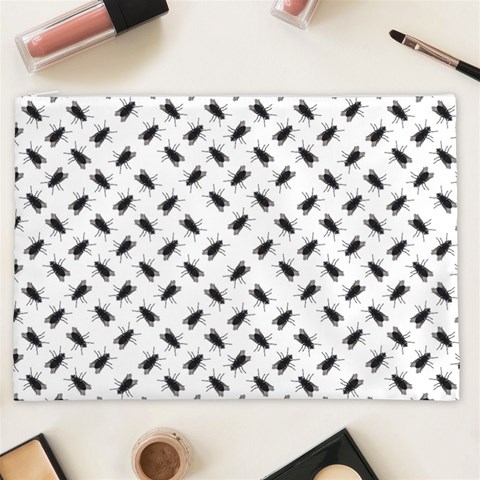 Fly Phot Motif Seamless Black And White Pattern Cosmetic Bag (XXL) from ArtsNow.com Front