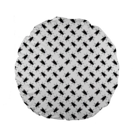 Fly Phot Motif Seamless Black And White Pattern Standard 15  Premium Round Cushions from ArtsNow.com Front