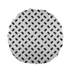 Fly Phot Motif Seamless Black And White Pattern Standard 15  Premium Round Cushions