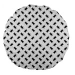 Fly Phot Motif Seamless Black And White Pattern Large 18  Premium Round Cushions