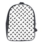 Fly Phot Motif Seamless Black And White Pattern School Bag (XL)