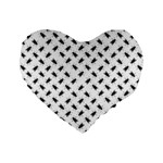 Fly Phot Motif Seamless Black And White Pattern Standard 16  Premium Heart Shape Cushions