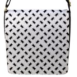 Fly Phot Motif Seamless Black And White Pattern Flap Closure Messenger Bag (S)