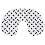 Fly Phot Motif Seamless Black And White Pattern Travel Neck Pillow