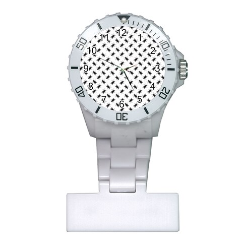 Fly Phot Motif Seamless Black And White Pattern Plastic Nurses Watch from ArtsNow.com Front