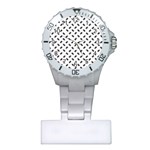 Fly Phot Motif Seamless Black And White Pattern Plastic Nurses Watch