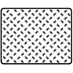 Fly Phot Motif Seamless Black And White Pattern Two Sides Fleece Blanket (Medium) from ArtsNow.com 58.8 x47.4  Blanket Back