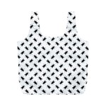 Fly Phot Motif Seamless Black And White Pattern Full Print Recycle Bag (M)