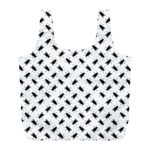 Fly Phot Motif Seamless Black And White Pattern Full Print Recycle Bag (L)