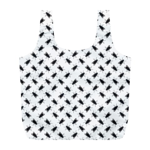 Fly Phot Motif Seamless Black And White Pattern Full Print Recycle Bag (L) from ArtsNow.com Back