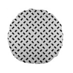 Fly Phot Motif Seamless Black And White Pattern Standard 15  Premium Flano Round Cushions