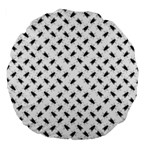 Fly Phot Motif Seamless Black And White Pattern Large 18  Premium Flano Round Cushions