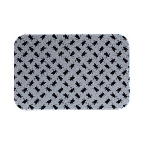 Fly Phot Motif Seamless Black And White Pattern Open Lid Metal Box (Silver)   from ArtsNow.com Front