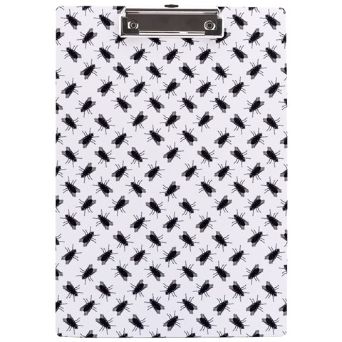 Fly Phot Motif Seamless Black And White Pattern A4 Acrylic Clipboard from ArtsNow.com Front