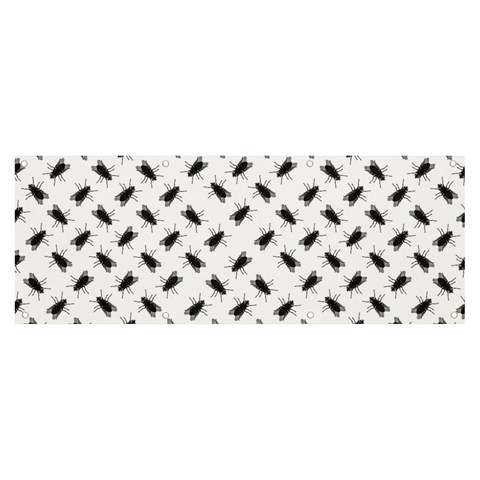 Fly Phot Motif Seamless Black And White Pattern Banner and Sign 8  x 3  from ArtsNow.com Front