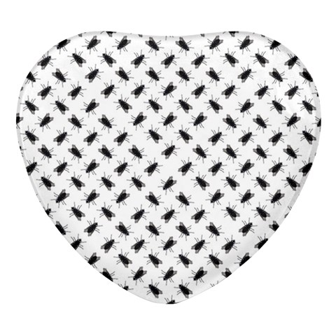 Fly Phot Motif Seamless Black And White Pattern Heart Glass Fridge Magnet (4 pack) from ArtsNow.com Front