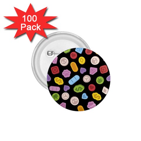 Ecstasy pills pattern 1.75  Buttons (100 pack)  from ArtsNow.com Front