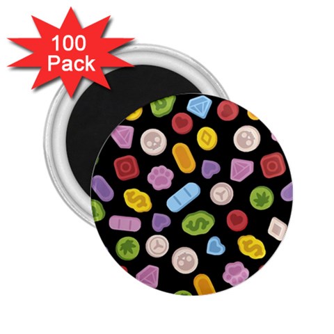 Ecstasy pills pattern 2.25  Magnets (100 pack)  from ArtsNow.com Front