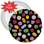 Ecstasy pills pattern 3  Buttons (10 pack) 