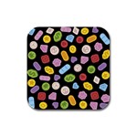 Ecstasy pills pattern Rubber Square Coaster (4 pack)