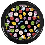 Ecstasy pills pattern Wall Clock (Black)