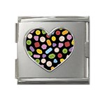 Ecstasy pills pattern Mega Link Heart Italian Charm (18mm)