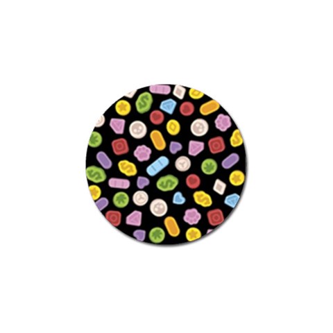 Ecstasy pills pattern Golf Ball Marker from ArtsNow.com Front