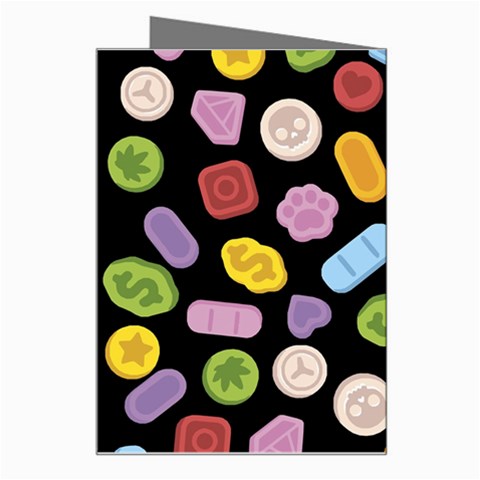 Ecstasy pills pattern Greeting Card from ArtsNow.com Right