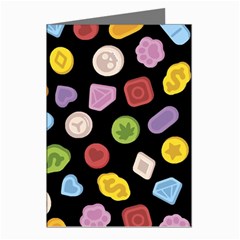 Ecstasy pills pattern Greeting Cards (Pkg of 8) from ArtsNow.com Left