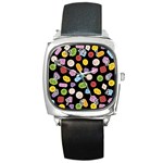 Ecstasy pills pattern Square Metal Watch