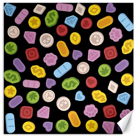 Ecstasy pills pattern Canvas 16  x 16  from ArtsNow.com 15.2 x15.41  Canvas - 1