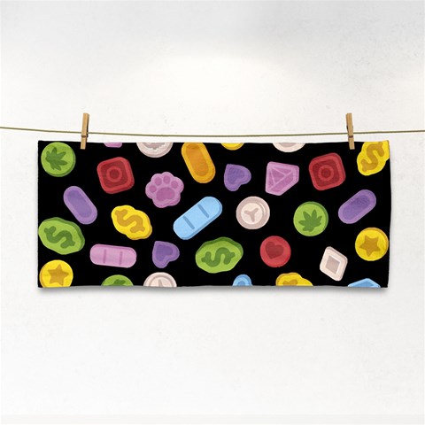 Ecstasy pills pattern Hand Towel from ArtsNow.com Front